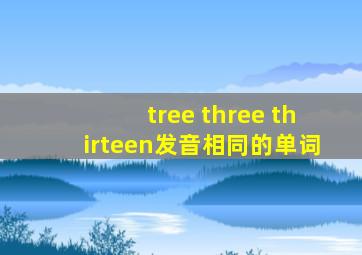 tree three thirteen发音相同的单词